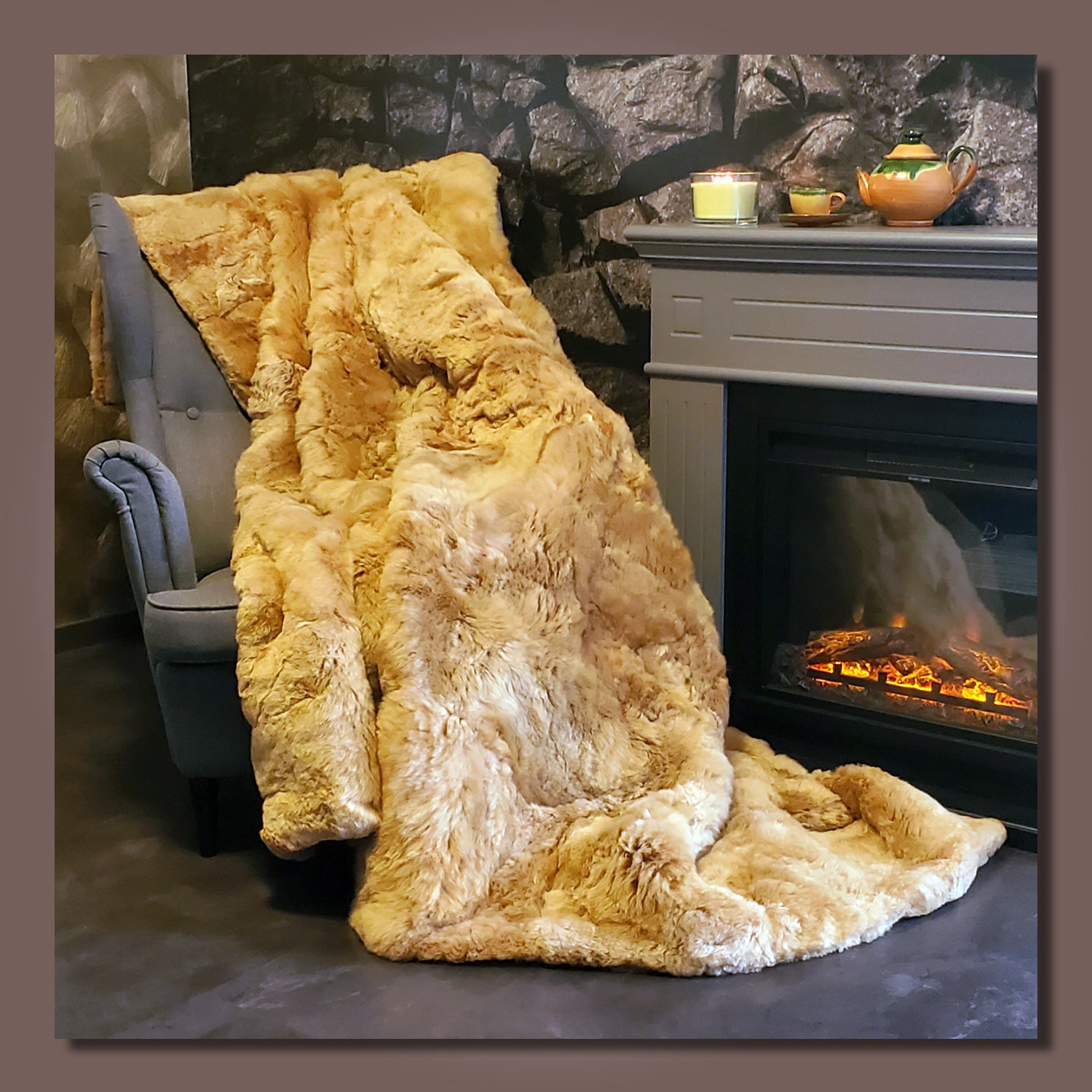 Echtfell-Decke/real fur blanket PREMIUM