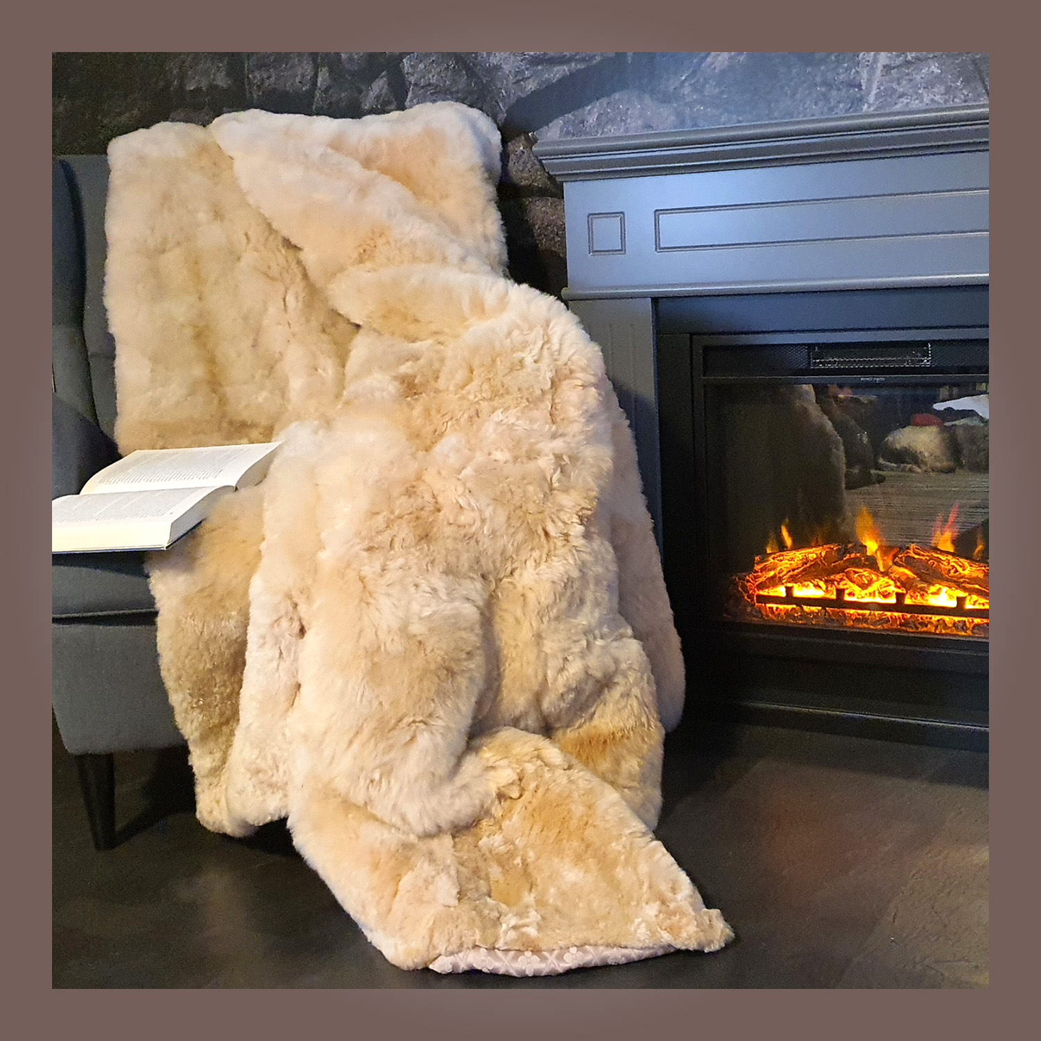 Echtfell-Decke/real fur blanket PREMIUM